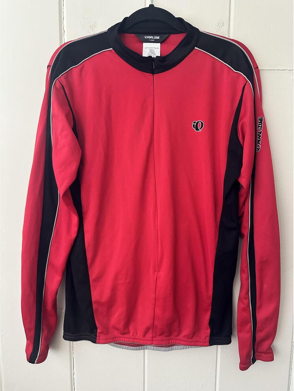 Pearl Izumi Vintage Long Sleeve Full Zip Cycling Jacket Red Black Men’s Size XL
